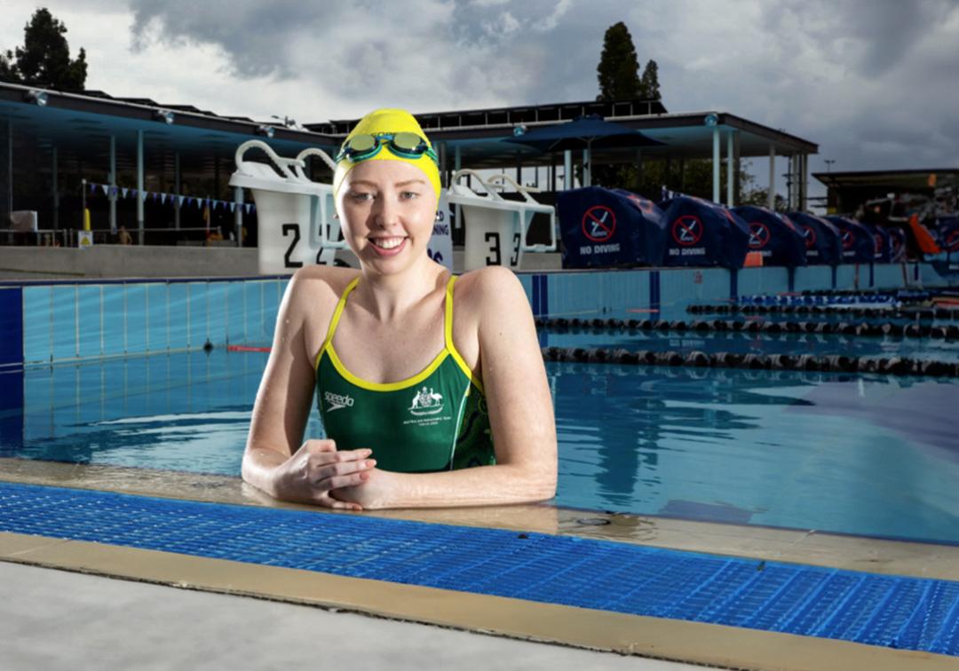 Paralympian Lakeisha Patterson in the UQ pool 