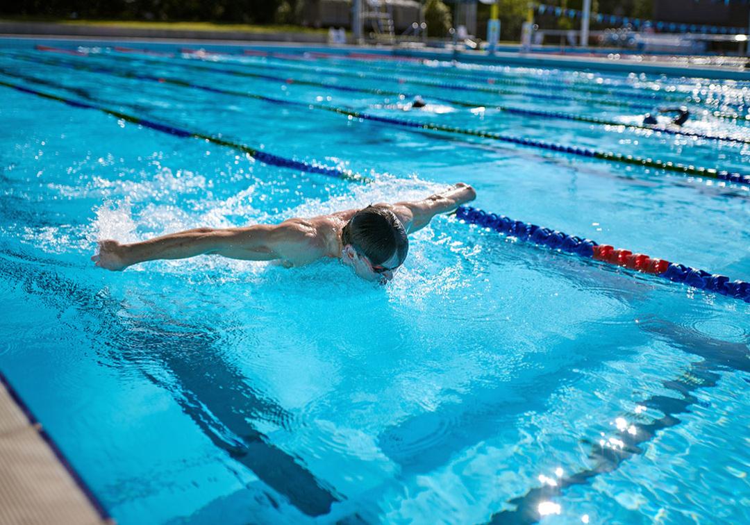 Swimmer doing the butterfly stroke