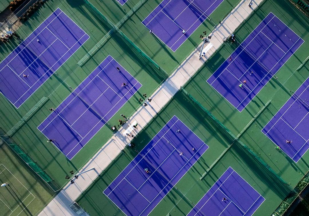 Aerial shot of UQ's Tennis Centre