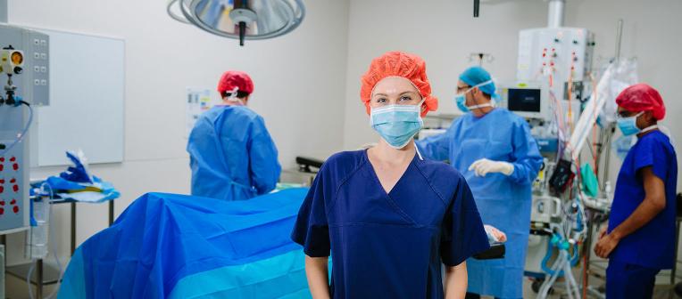 Medical students in a Mater Hospital operating room