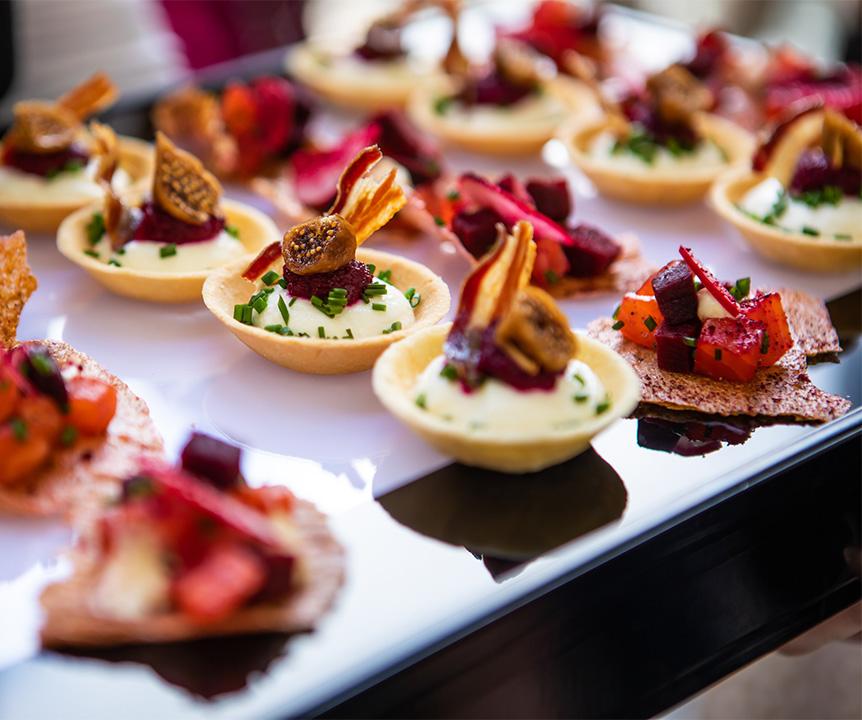 Canapes prepared by Patina at Alumni Court