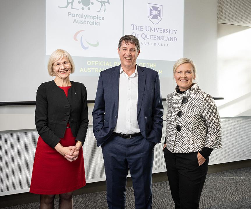 UQ VC Deborah Terry with Bruce Abernethy and Catherine