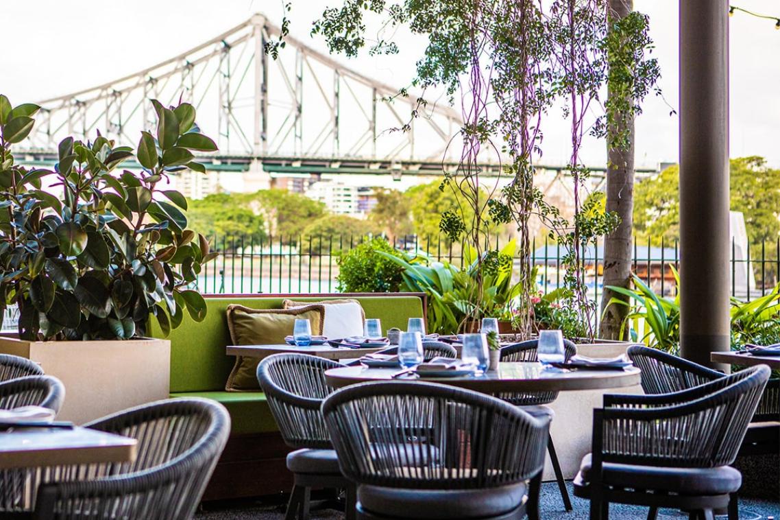 Patina restaurant with a view of the Story Bridge