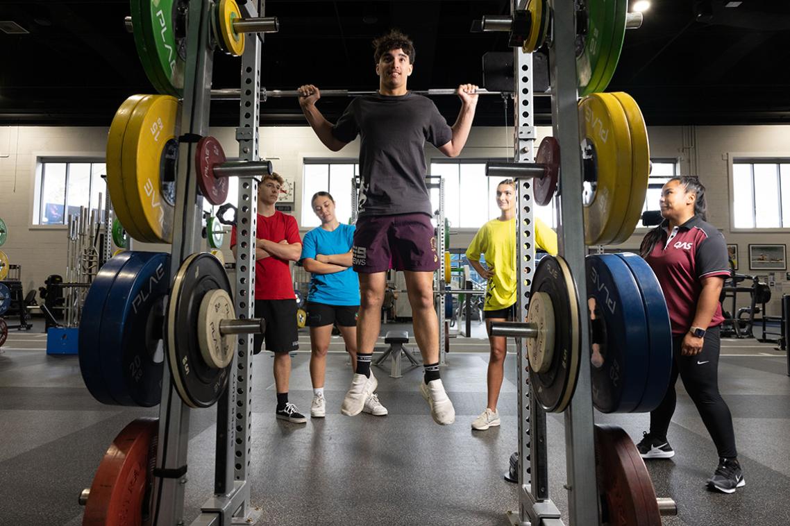 Young students in the gym