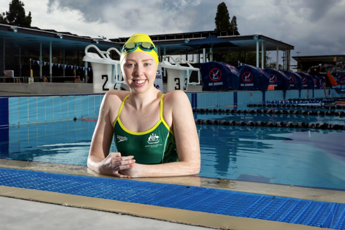 Paralympian Lakeisha Patterson in the UQ pool 