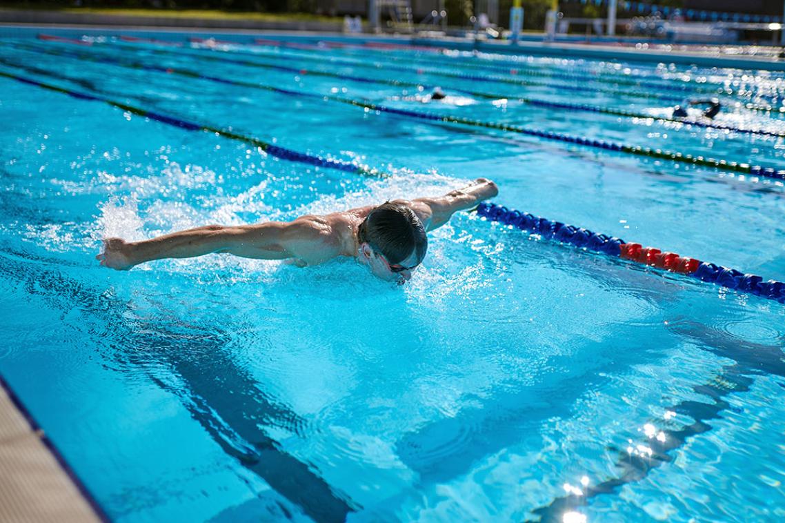 Swimmer doing the butterfly stroke