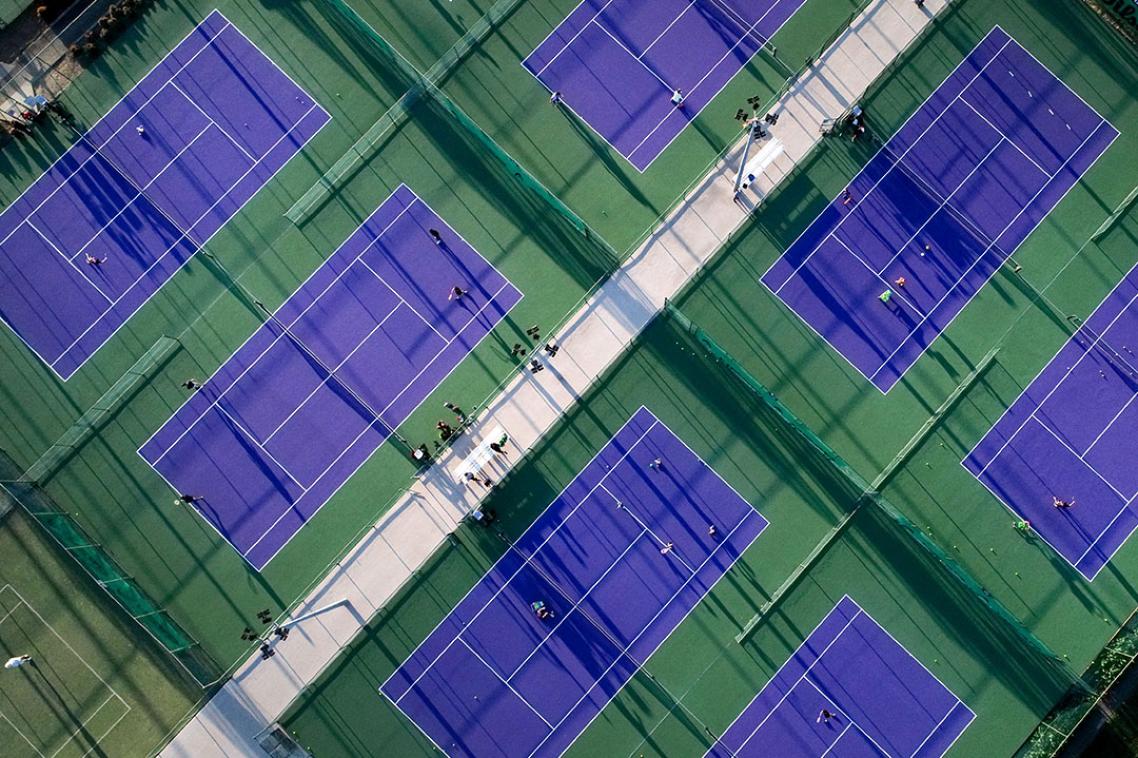 Aerial shot of UQ's Tennis Centre