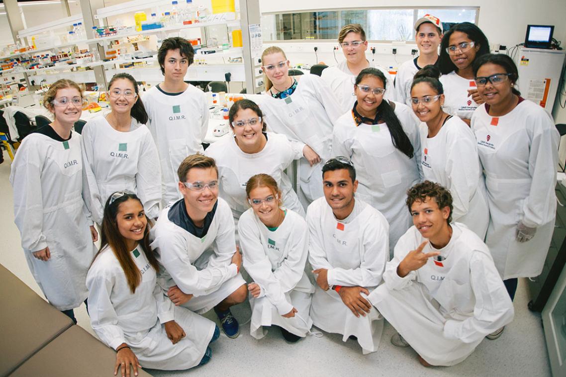 High school Indigenous students enjoying an InspireU Science camp