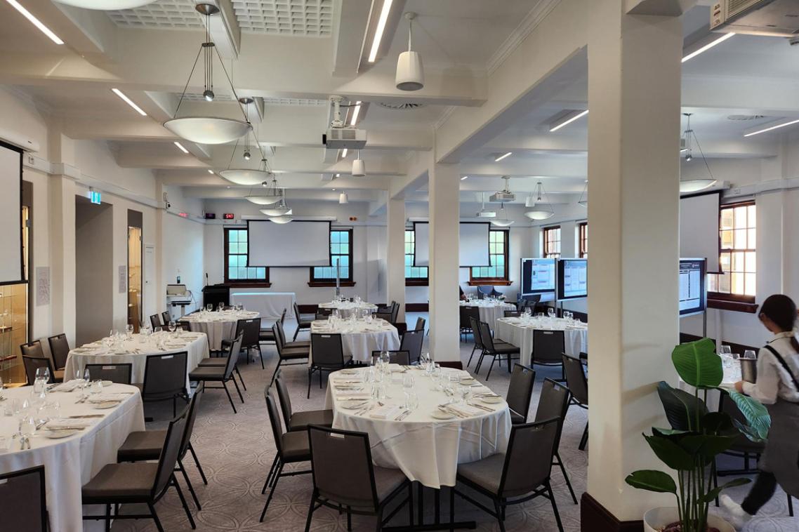 The Mary Emilia Mayne room set up for dinner