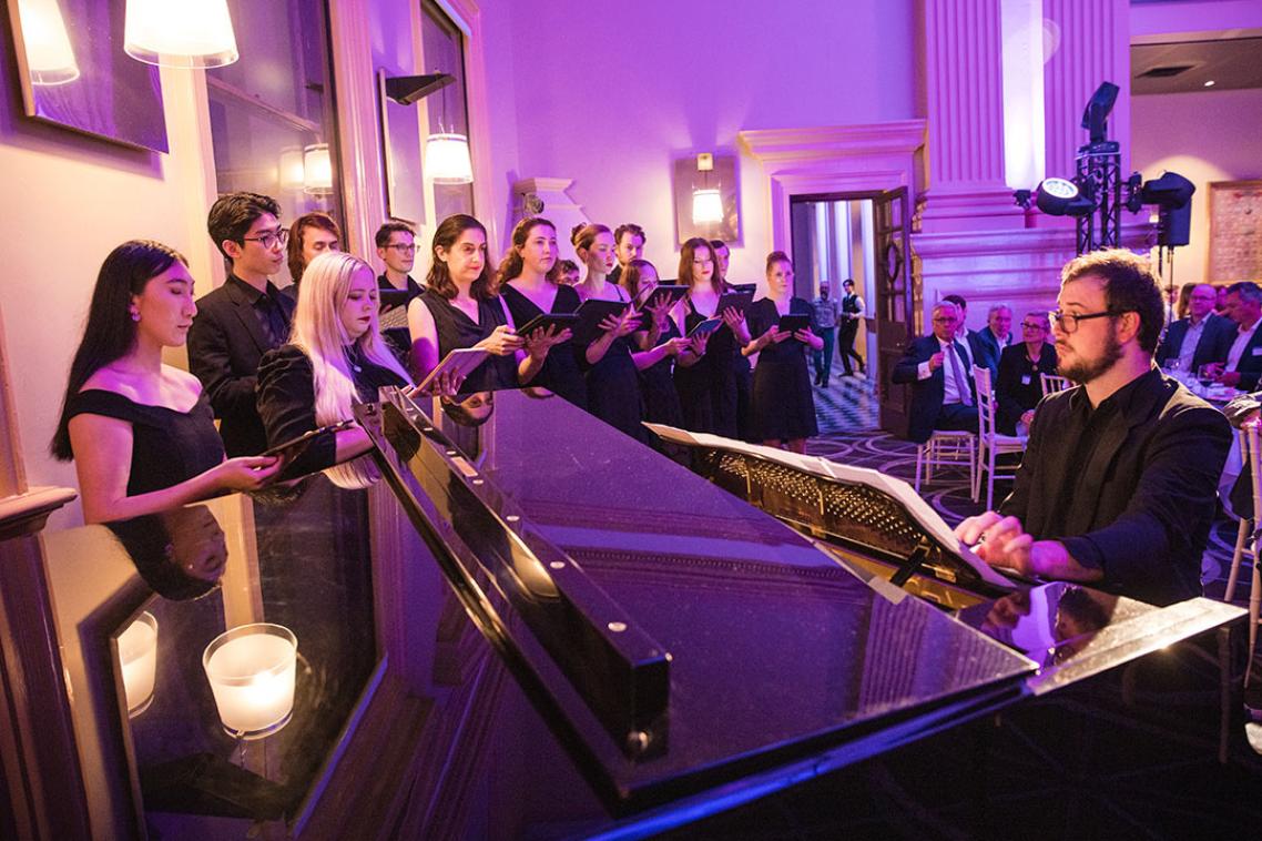 Singers at an alumni event