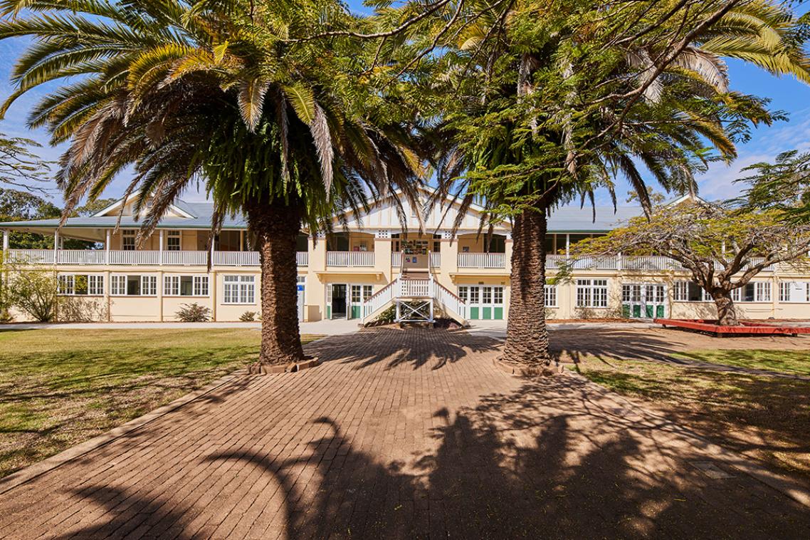 A front view of Morison Hall, Gatton Campus. 