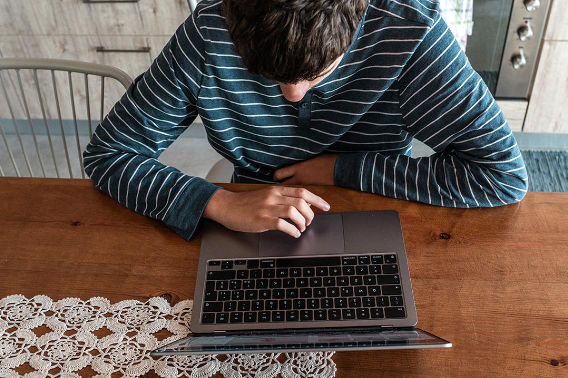 Man looking at computer